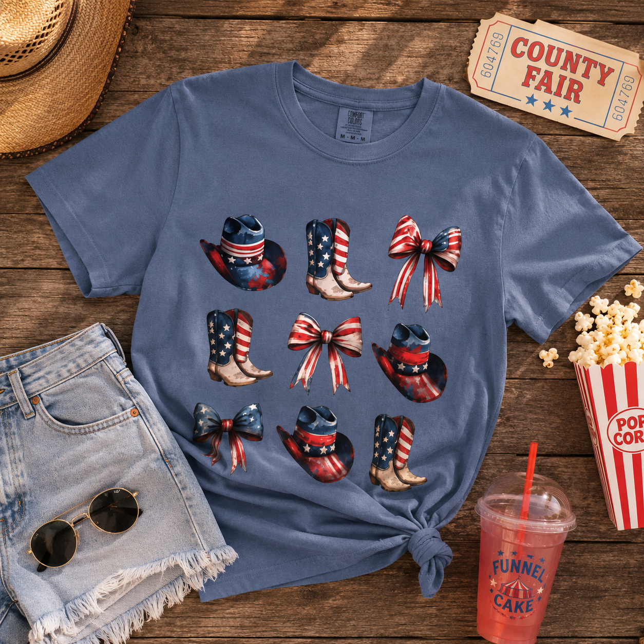Patriotic cowgirl tee | comfort colors