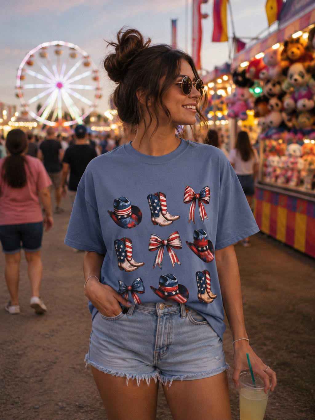 Patriotic cowgirl tee | comfort colors
