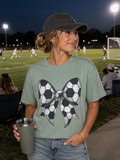 Soccer Bow Tee | Comfort Colors Soccer Shirt