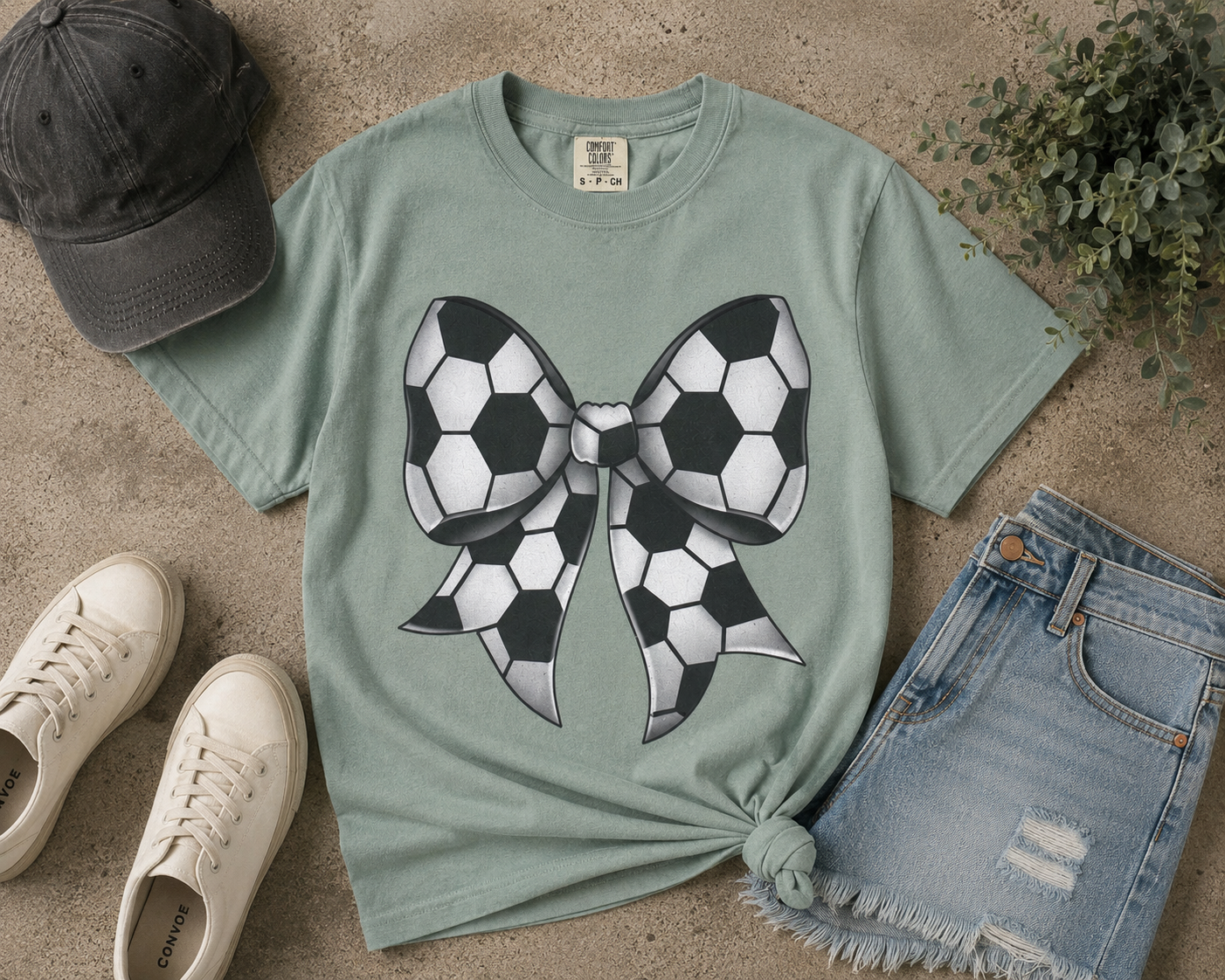 Soccer Bow Tee | Comfort Colors Soccer Shirt
