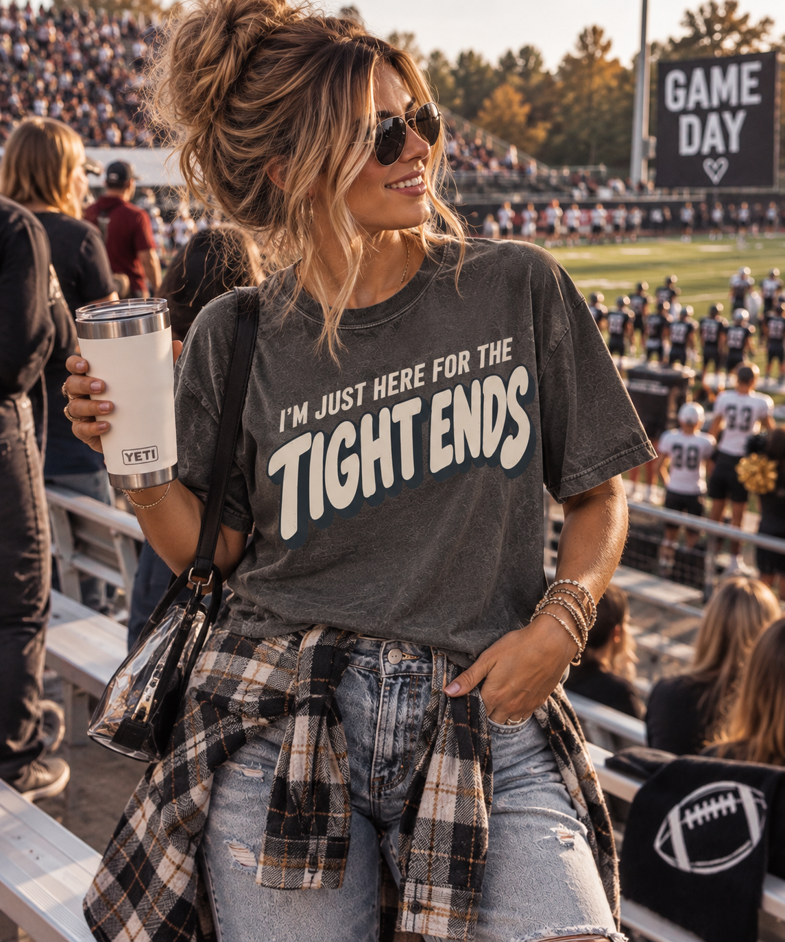 I'm Just Here For the Tight Ends-Comfort Colors Tee