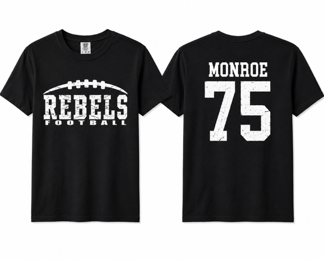 REBELS FOOTBALL PERSONALIZED T-SHIRT
